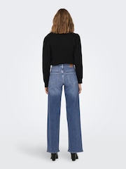 ONLY Blue Wide Leg High Waisted Jeans With Super Stretch - Image 2 of 7