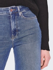 ONLY Blue Wide Leg High Waisted Jeans With Super Stretch - Image 4 of 7
