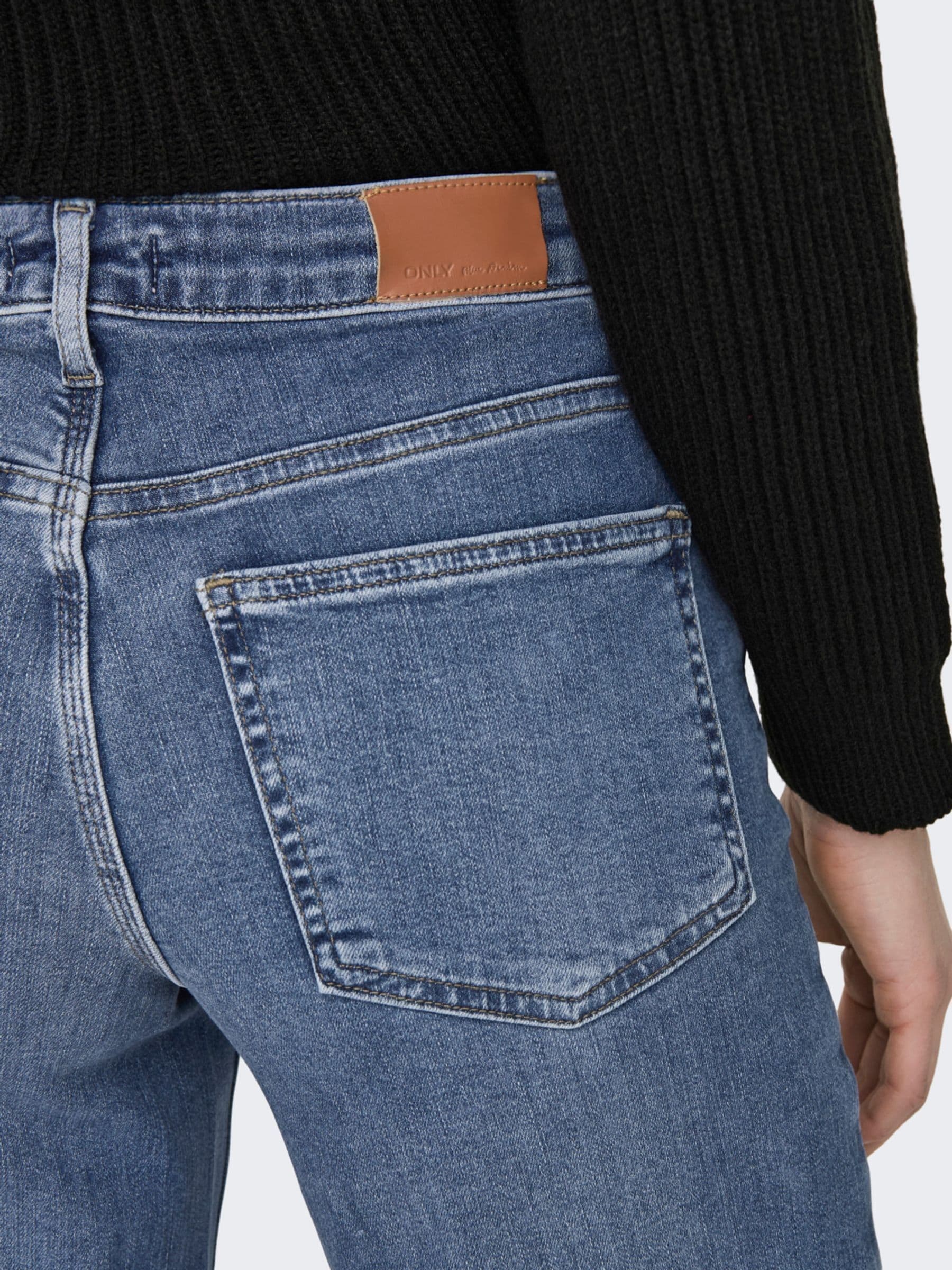 【最安値に挑戦】 ONLY Buy Blue Stretch Super With Jeans Waisted High Leg Wide パンツ