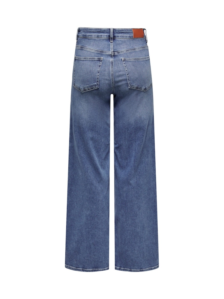 ONLY Blue Wide Leg High Waisted Jeans With Super Stretch - Image 7 of 7