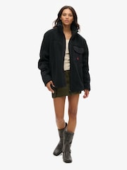 Superdry Black Oversized Expedition Borg Hybrid Jacket - Image 4 of 4