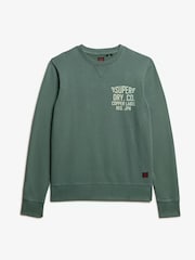 Superdry Green Oversized Copper Label 100% Cotton Graphic Crew Sweatshirt - Image 5 of 6