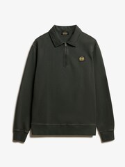 Superdry Black Oversized Contrast 100% Cotton Stitch Half Zip Top - Image 5 of 6