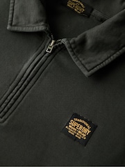 Superdry Black Oversized Contrast 100% Cotton Stitch Half Zip Top - Image 6 of 6
