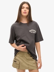 Superdry Grey Oversized Tattoo Back Graphic 100% Cotton T-Shirt - Image 1 of 3