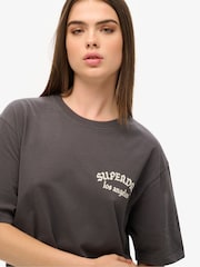 Superdry Grey Oversized Tattoo Back Graphic 100% Cotton T-Shirt - Image 2 of 3