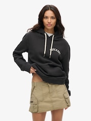 Superdry Black Oversized Tattoo Graphic Hoodie - Image 1 of 3