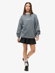 Superdry Oversized Micro Logo Graphic Loose Crew Sweatshirt - Imagen 2 de 6