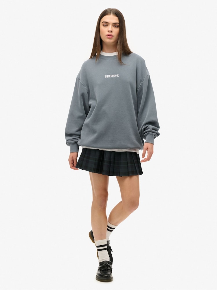 Superdry Oversized Micro Logo Graphic Loose Crew Sweatshirt - Imagen 2 de 6