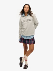Superdry Grey Oversized Surplus Graphic Crew Sweatshirt - Image 2 of 4