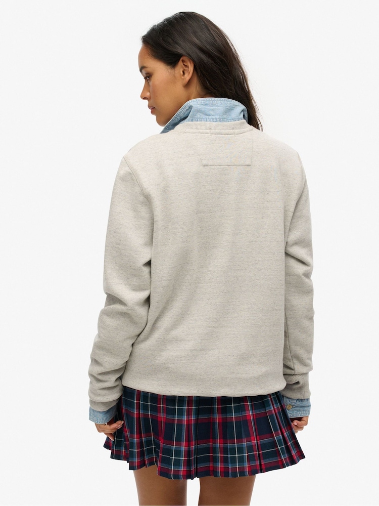Superdry Grey Oversized Surplus Graphic Crew Sweatshirt - Image 4 of 4