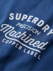 Superdry Blue Oversized Copper Label Chest Graphic 100% Cotton T-Shirt - Image 5 of 5