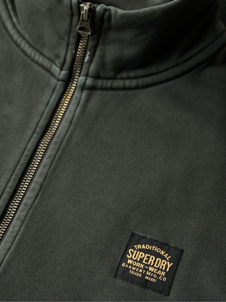 Superdry Black Oversized 100% Cotton Contrast Stitch Track Jacket - Image 6 of 6