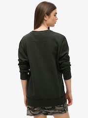 Superdry Black Oversized Surplus 100% Cotton Graphic Crew Sweatshirt - Image 4 of 6
