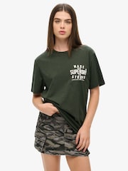 Superdry Green Oversized Machined Goods Workwear T-Shirt - Image 1 of 3
