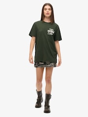 Superdry Green Oversized Machined Goods Workwear T-Shirt - Image 3 of 3