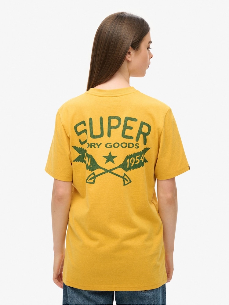 Superdry Yellow Oversized Outdoor Graphic T-Shirt - Image 2 of 4 Superdry Yellow Oversized Outdoor Graphic T-Shirt - Image 2 of 4