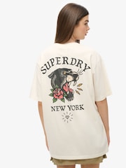 Superdry Oversized Tattoo Back Graphic 100% Cotton T-Shirt - Imagen 2 de 3