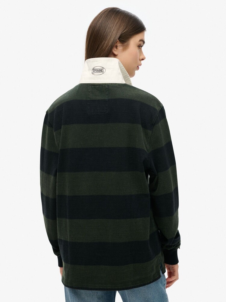 Superdry Green Oversized Athletic Rugby Top - Image 2 of 4
