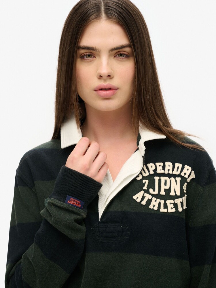 Superdry Green Oversized Athletic Rugby Top - Image 4 of 4