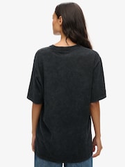 Superdry Black Oversized 70s Rock Graphic Band 100% Cotton T-Shirt - Image 2 of 7