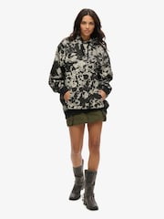 Superdry Black Oversized Utility Camo Logo Hoodie - Image 3 of 6
