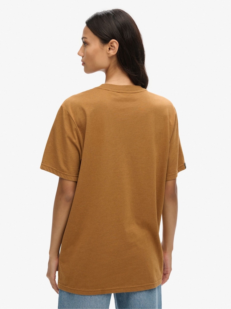 Superdry Brown Oversized Machined Goods Workwear T-Shirt - Image 2 of 7