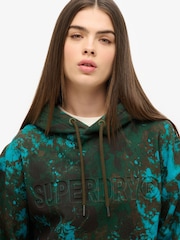 Superdry Green Oversized Utility Camo Logo Hoodie - Image 4 of 6