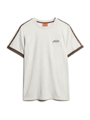 Superdry Grey Oversized Essential Logo Retro Striped 100% Organic Cotton T-Shirt - Image 5 of 6