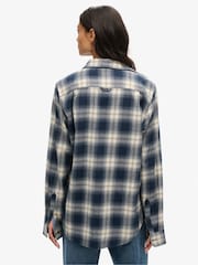 Superdry Blue Oversized Long Sleeve Cotton Lumberjack Shirt - Image 2 of 4