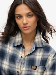 Superdry Blue Oversized Long Sleeve Cotton Lumberjack Shirt - Image 4 of 4