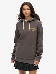 Superdry Black Oversized Tattoo Back Graphic Hoodie - Image 1 of 6