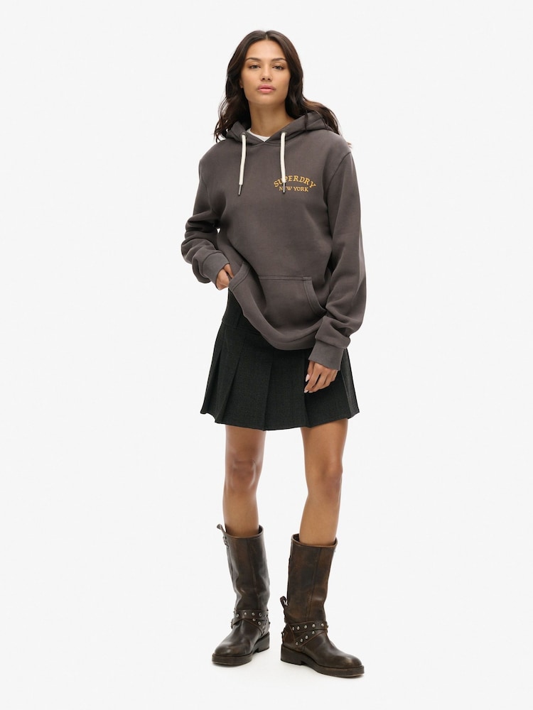 Superdry Black Oversized Tattoo Back Graphic Hoodie - Image 2 of 6