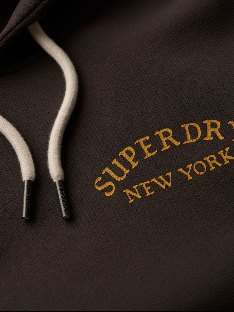 Superdry Black Oversized Tattoo Back Graphic Hoodie - Image 6 of 6