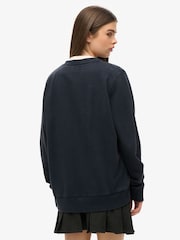 Superdry Blue Oversized Athletic Printed Sweatshirt - Image 2 of 6