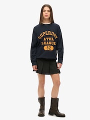 Superdry Blue Oversized Athletic Printed Sweatshirt - Image 3 of 6