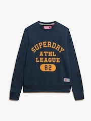 Superdry Blue Oversized Athletic Printed Sweatshirt - Image 5 of 6