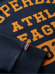 Superdry Blue Oversized Athletic Printed Sweatshirt - Image 6 of 6
