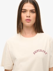 Superdry Cream Oversized Tattoo Graphic 100% Cotton T-Shirt - Image 3 of 3