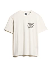Superdry White Oversized Photographic Skate 100% Cotton T-Shirt - Image 4 of 5