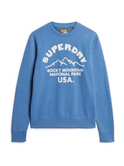 Superdry Blue Oversized Outdoors Graphic Crew Sweatshirt - Image 5 of 7