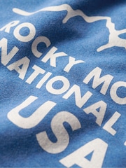 Superdry Blue Oversized Outdoors Graphic Crew Sweatshirt - Image 6 of 7
