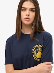 Superdry Blue Oversized Outdoor Graphic T-Shirt - Image 3 of 3