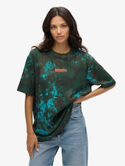 Superdry Black Oversized Utility Camo Graphic 100% Cotton T-Shirt - Image 1 of 4