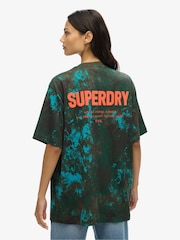 Superdry Black Oversized Utility Camo Graphic 100% Cotton T-Shirt - Image 2 of 4