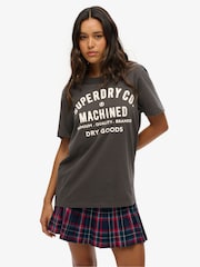 Superdry Black Oversized Machined Goods Workwear T-Shirt - Image 1 of 3