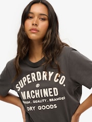 Superdry Black Oversized Machined Goods Workwear T-Shirt - Image 2 of 3