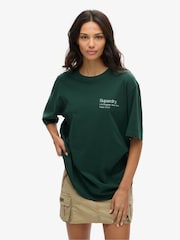 Superdry Green Oversized Core Logo City 100% Cotton T-Shirt - Image 2 of 7