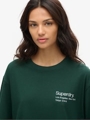 Superdry Green Oversized Core Logo City 100% Cotton T-Shirt - Image 4 of 7