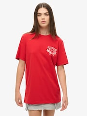 Superdry Red Oversized Outdoor Graphic T-Shirt - Image 1 of 3